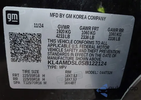 2025 Buick Encore Gx Sport Touring Fwd from USA, damaged, VIN KL4AMDSL0SB122124